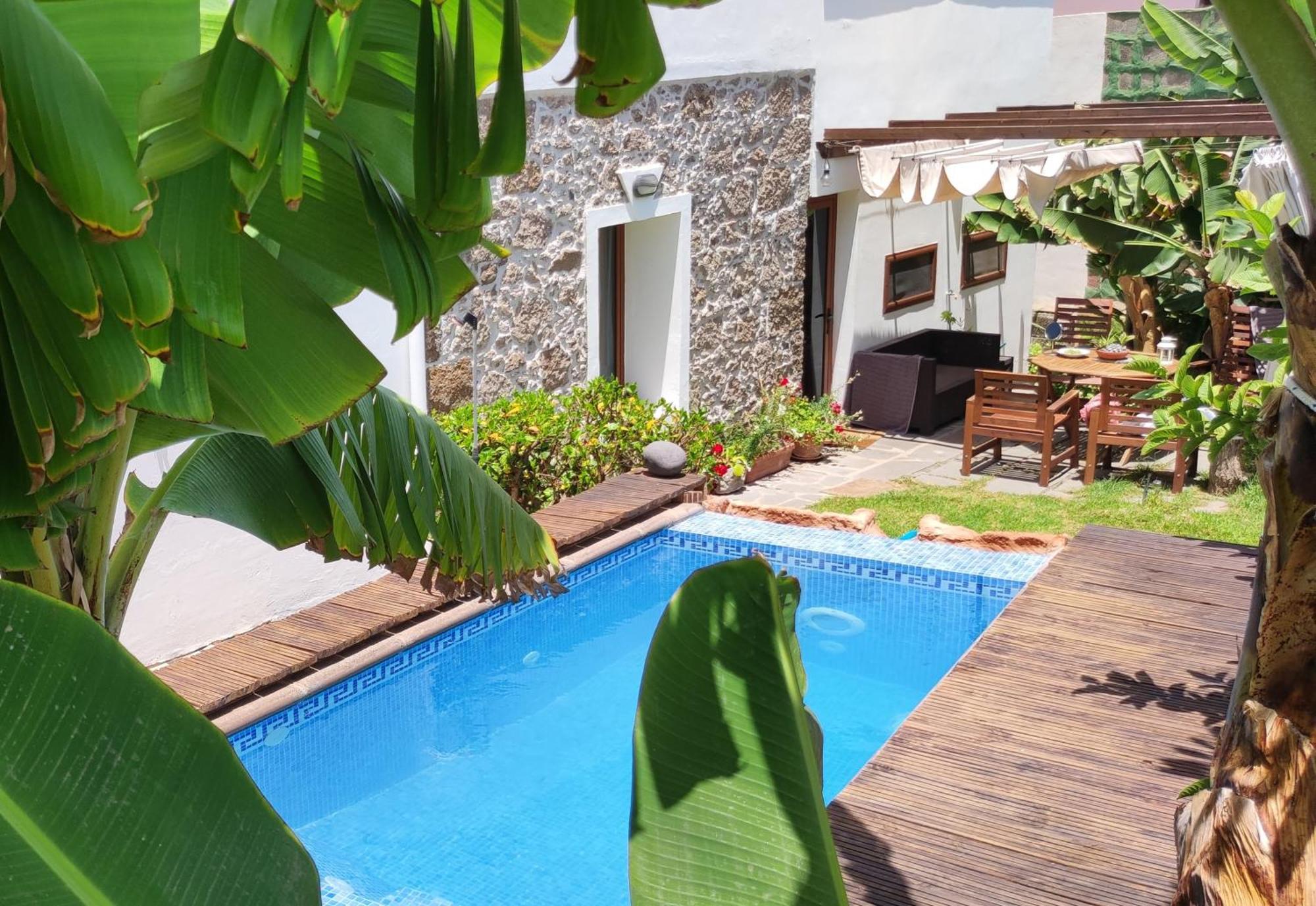 Villa Canaria Piscina Jacuzzi Jardin Santa Maria de Guia de Gran Canaria Bagian luar foto